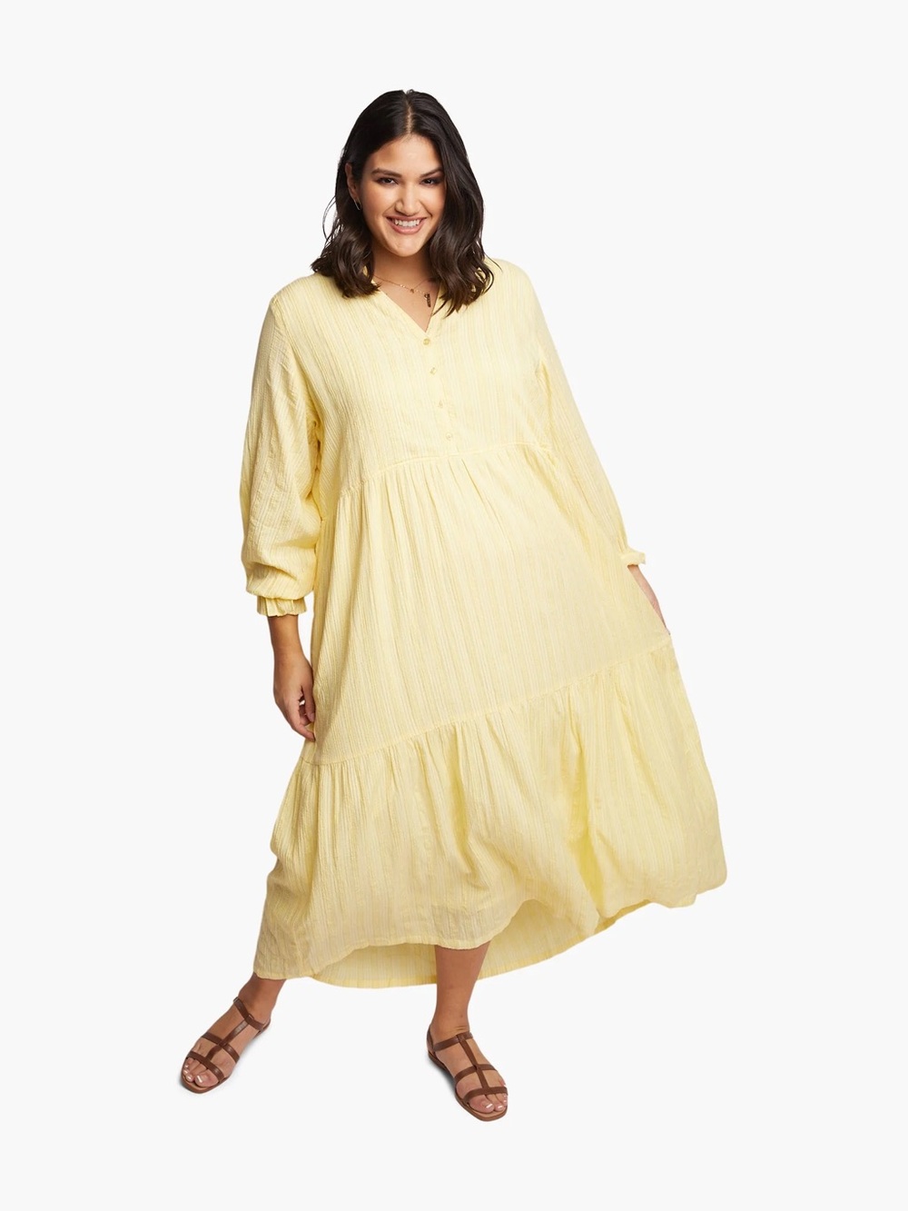 Able • NWT Jane Butter Yellow Cotton Maxi Dress Size XL Cottagecore Breathable